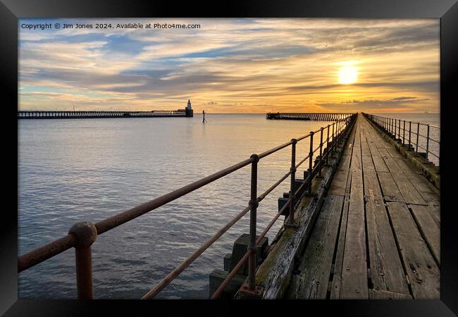 January sunrise at the mouth of the River Blyth - Landscape Framed Print by Jim Jones