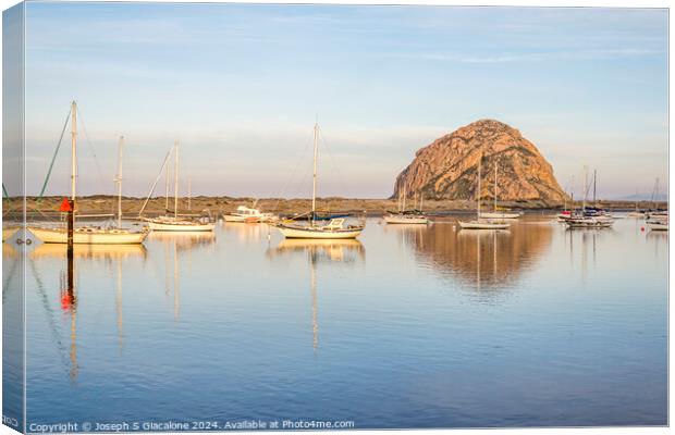 Pretty Morro Bay Harbor Canvas Print by Joseph S Giacalone