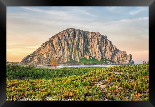 Morro Rock At Rest Framed Print by Joseph S Giacalone