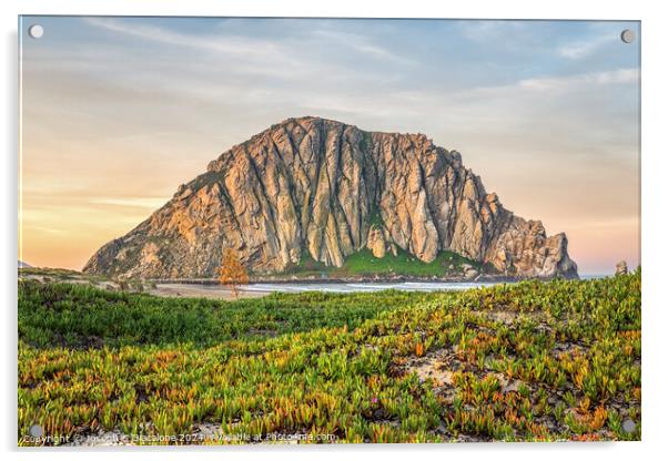 Morro Rock At Rest Acrylic by Joseph S Giacalone