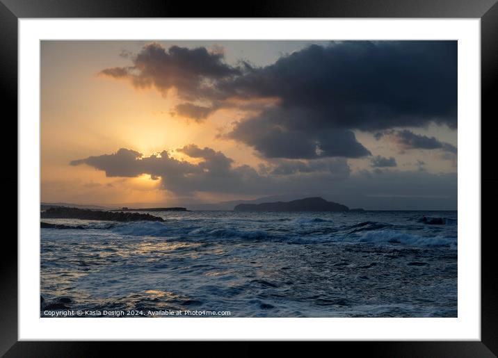 Golden Aegean Sunset Framed Mounted Print by Kasia Design