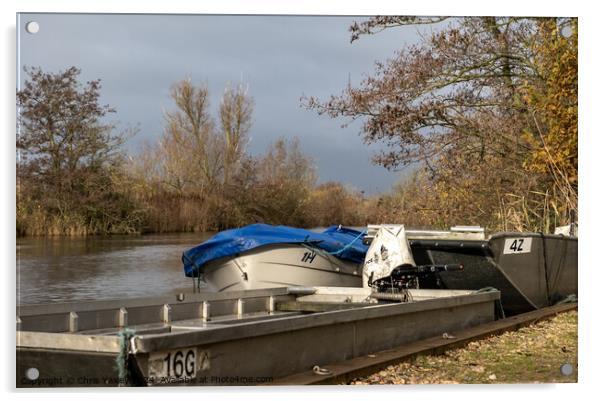 Boats on the River Ant at How Hill, Norfolk Broads Acrylic by Chris Yaxley