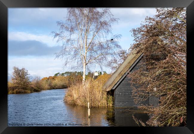 Traditional boat shed on the River Ant, How Hill Framed Print by Chris Yaxley