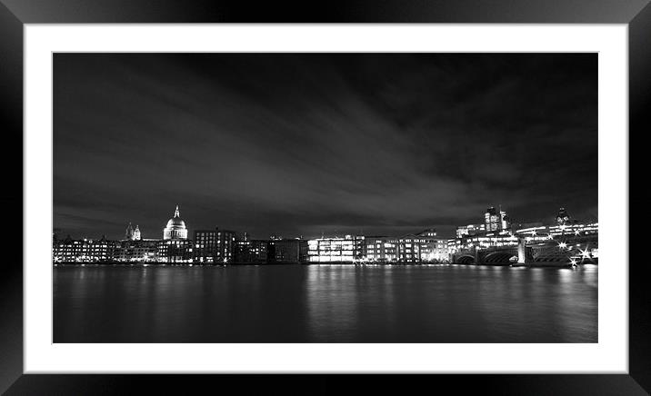 London Skyline BW Framed Mounted Print by David French