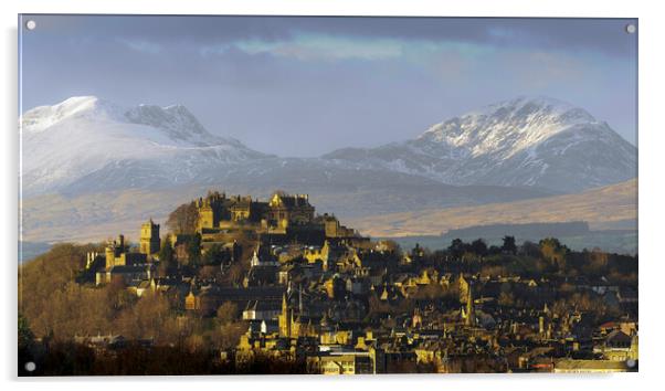 Golden Light on Stirling Castle  Acrylic by Anthony McGeever