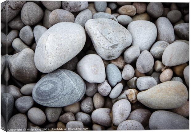 Pebbles on a Beach, Colonsay  Canvas Print by Philip King