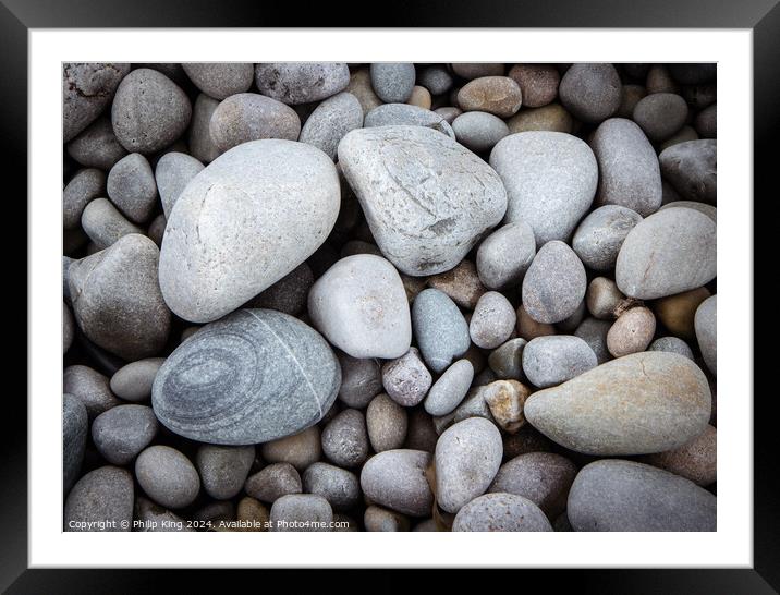 Pebbles on a Beach, Colonsay  Framed Mounted Print by Philip King