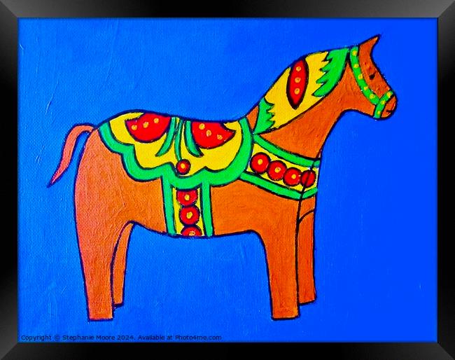 Orange wooden horse Framed Print by Stephanie Moore