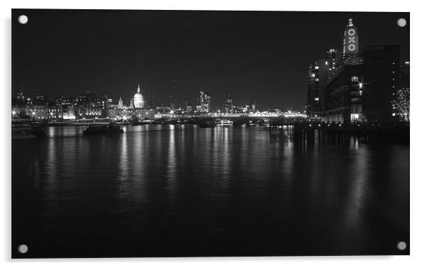 London Skyline BW Acrylic by David French