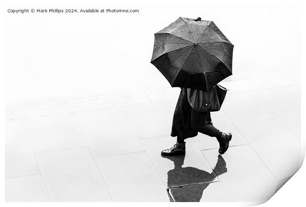 Figure with umbrella Print by Mark Phillips