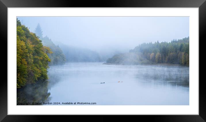 Dawn Mist On Loch Faskally Framed Mounted Print by Janet Burdon