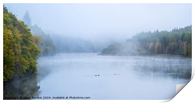 Dawn Mist On Loch Faskally Print by Janet Burdon