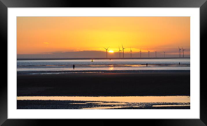 sunset at another place Framed Mounted Print by sue davies