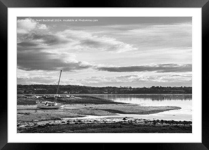 Waiting for the Tide in Red Wharf Bay Anglesey Framed Mounted Print by Pearl Bucknall