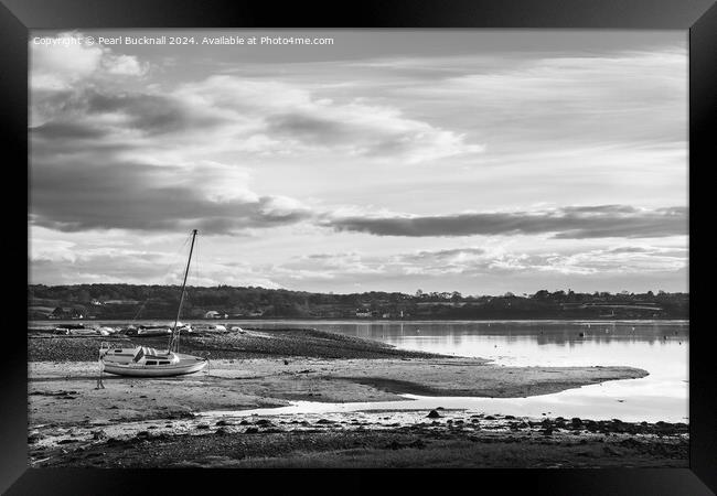 Waiting for the Tide in Red Wharf Bay Anglesey Framed Print by Pearl Bucknall