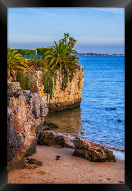 Praia da Rainha Beach in Cascais, Portugal Framed Print by Artur Bogacki