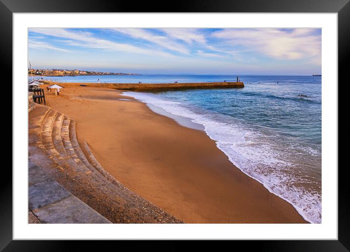 Praia da Rata Beach in Estoril, Portugal Framed Mounted Print by Artur Bogacki