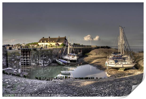 Porlock Weir harbour  Print by Rob Hawkins