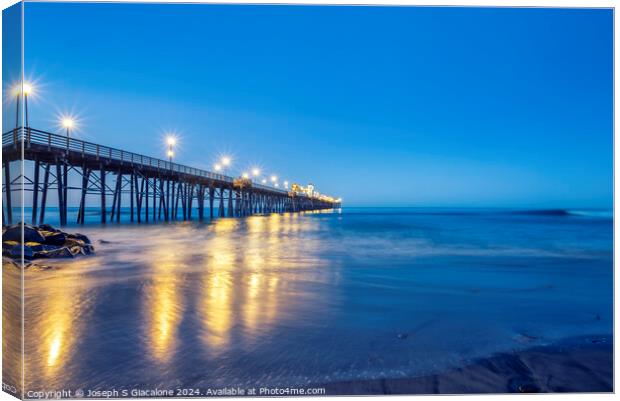 Oceanside Pier - Bright Lights Canvas Print by Joseph S Giacalone