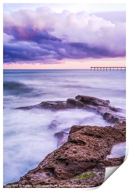 Purple Majesty - San Diego Coast Print by Joseph S Giacalone