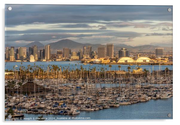 A Nautical San Diego Skyline Acrylic by Joseph S Giacalone