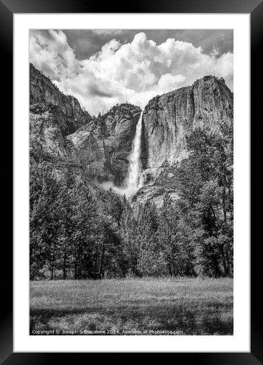 The Majestic Upper Yosemite Falls Framed Mounted Print by Joseph S Giacalone