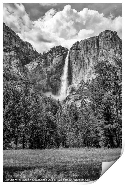 The Majestic Upper Yosemite Falls Print by Joseph S Giacalone