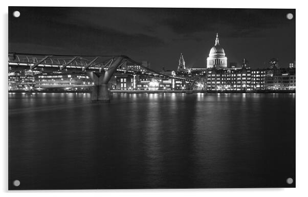 London Skyline BW Acrylic by David French