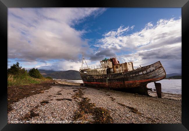Fort William shipwreck in Corpach  1028 Framed Print by PHILIP CHALK