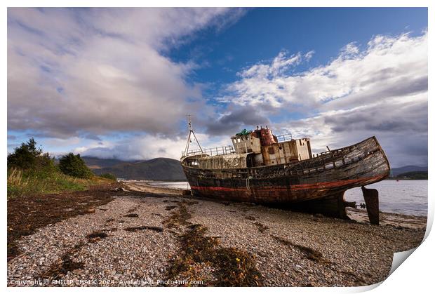 Fort William shipwreck in Corpach  1028 Print by PHILIP CHALK