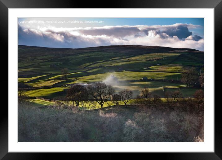 Wintery Keld Swaledale North Yorkshire Framed Mounted Print by Greg Marshall
