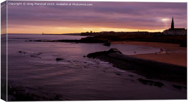 Whitley Bay Sunset Canvas Print by Greg Marshall
