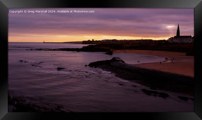 Whitley Bay Sunset Framed Print by Greg Marshall