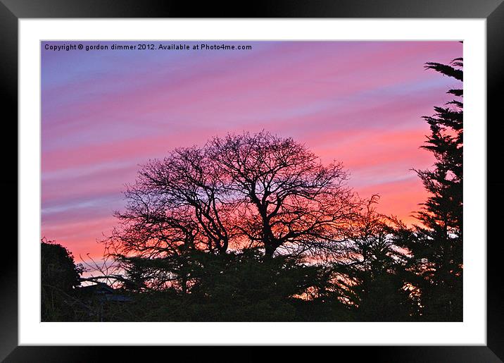 Red Sky at Night Framed Mounted Print by Gordon Dimmer