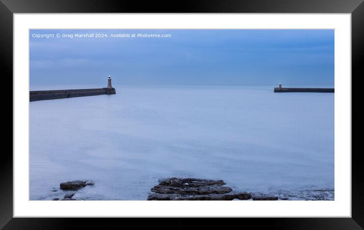 Tynemouth and South Shields Lighthouses Framed Mounted Print by Greg Marshall