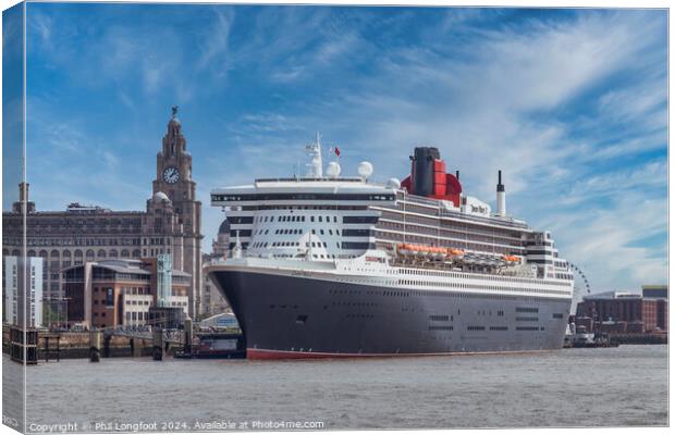 RMS Queen Mary berthed Liverpool  Canvas Print by Phil Longfoot