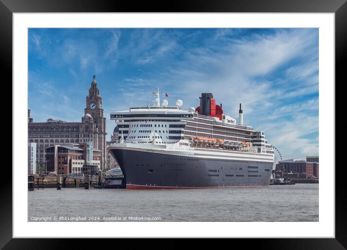 RMS Queen Mary berthed Liverpool  Framed Mounted Print by Phil Longfoot