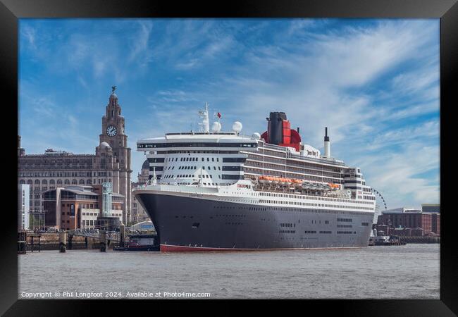RMS Queen Mary berthed Liverpool  Framed Print by Phil Longfoot