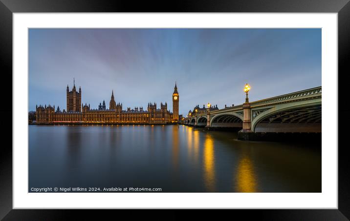 7:49am Palace of Westminster Framed Mounted Print by Nigel Wilkins