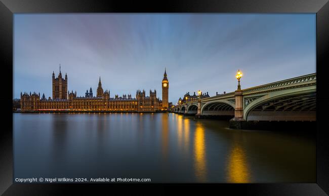 7:49am Palace of Westminster Framed Print by Nigel Wilkins