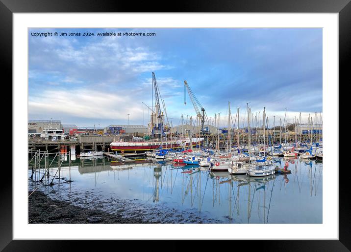 The Marina at South Harbour, Blyth, Northumberland Framed Mounted Print by Jim Jones