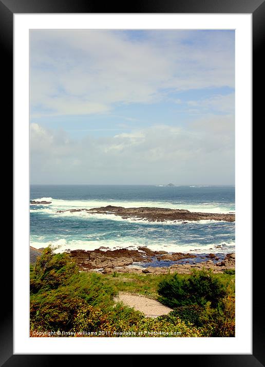Looking out from Sennen Framed Mounted Print by Linsey Williams