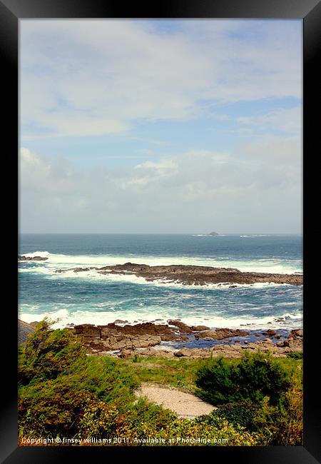 Looking out from Sennen Framed Print by Linsey Williams