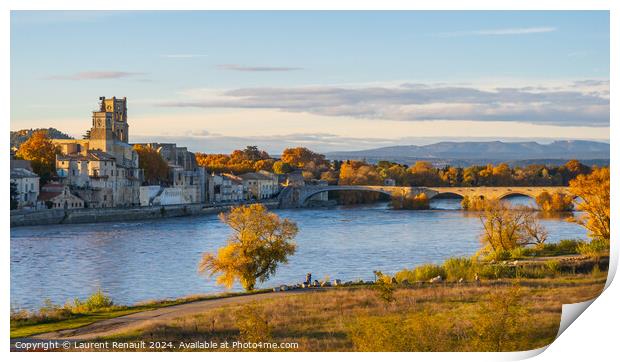 Pont-Saint-Esprit over the Rhone river in Occitanie. Photography Print by Laurent Renault