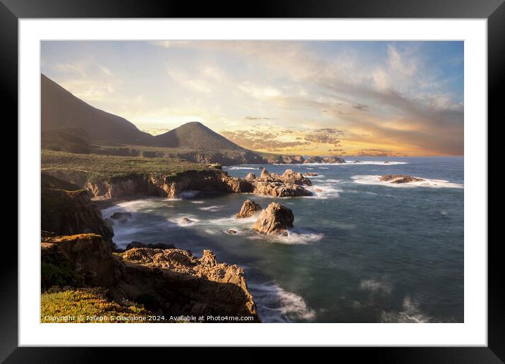 Majestic Coast Sunset Framed Mounted Print by Joseph S Giacalone