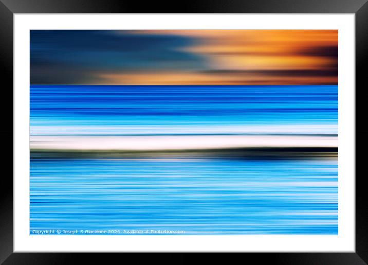 Coastal Sea and Sunset Abstract Framed Mounted Print by Joseph S Giacalone