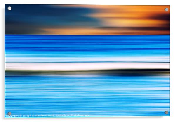Coastal Sea and Sunset Abstract Acrylic by Joseph S Giacalone