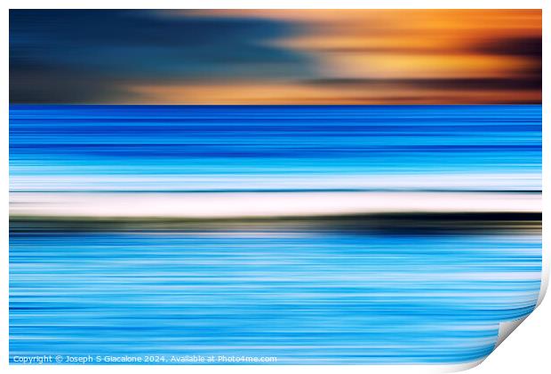 Coastal Sea and Sunset Abstract Print by Joseph S Giacalone