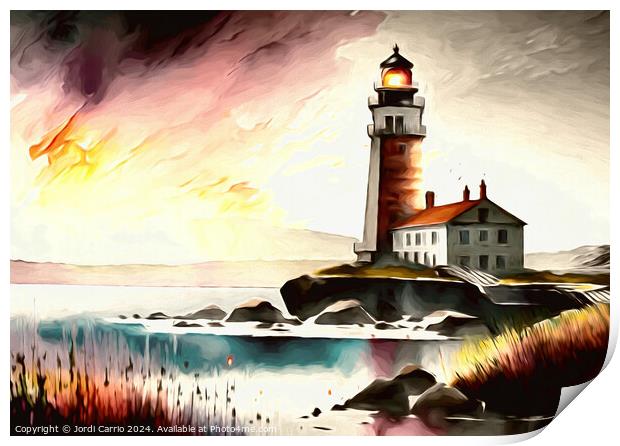 Majestic lighthouse - GIA-2309-1080 - OIL Print by Jordi Carrio