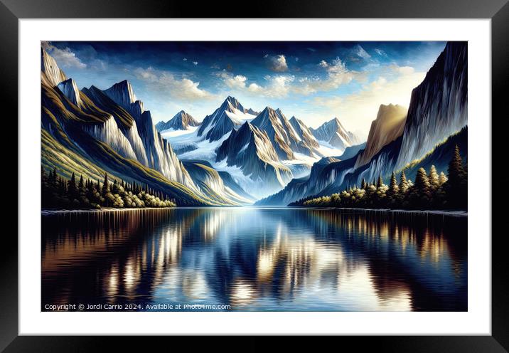 Reflejo alpino - GIA-2310-1093-WAT Framed Mounted Print by Jordi Carrio